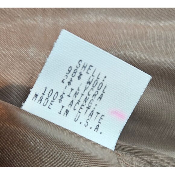 Clifford & Wills Pant Suit Set Womens 12 brown wool zip jacket pleat career cuff - Picture 14 of 15